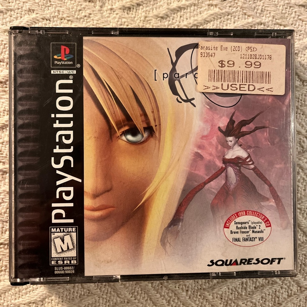 Sony Playstation 1 PS1 Parasite Eve Viedo Game Black Label